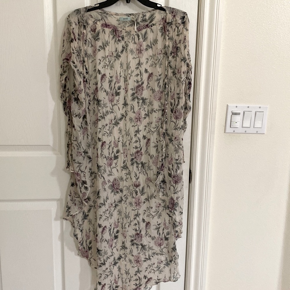 Sheer floral swim suit wrap